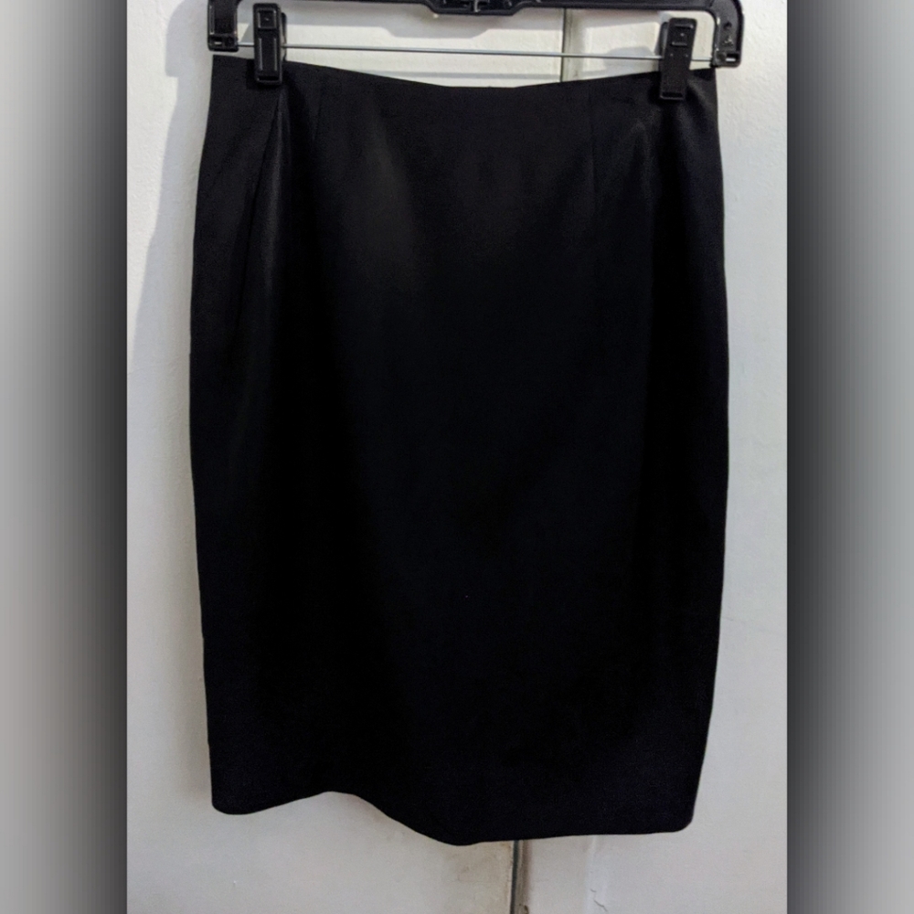 CK Calvin Klein Black Pencil Skirt Wool 6 Classic Career Business Casual